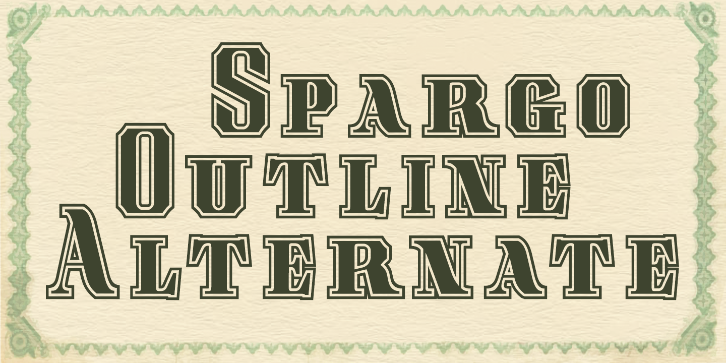 Beispiel einer Spargo Outline Alternate-Schriftart